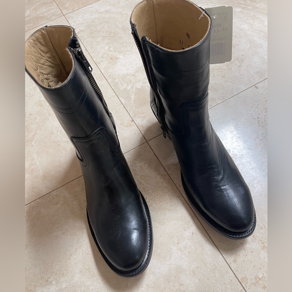 Stetson New Womens Black Leather Mid-Calf Boots